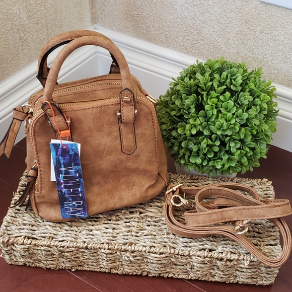 Violet Ray Journey's Handbags - Cognac Mini Satchel Crossbody Shoulder Purse Fall